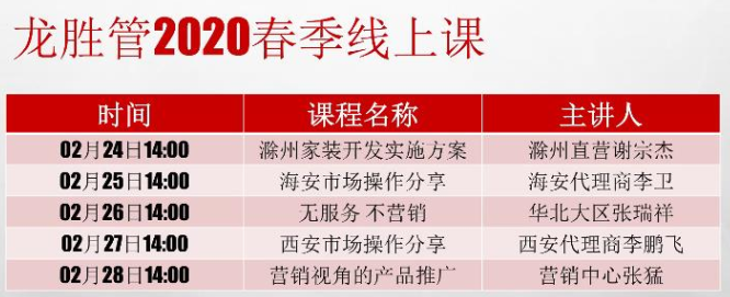 ?“疫”起，學(xué)習(xí)！ 龍勝管2020年春季線上課開課啦~